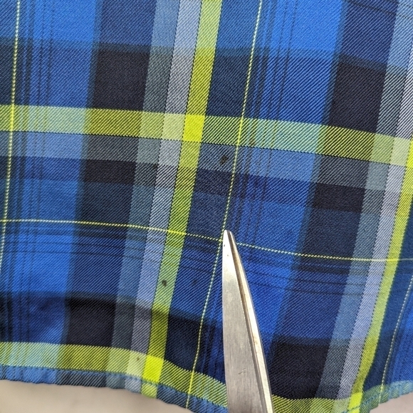 Eddie Bauer Shirt Mens Large Blue Green Plaid Button Up Travex Shacket Jacket - Picture 10 of 12